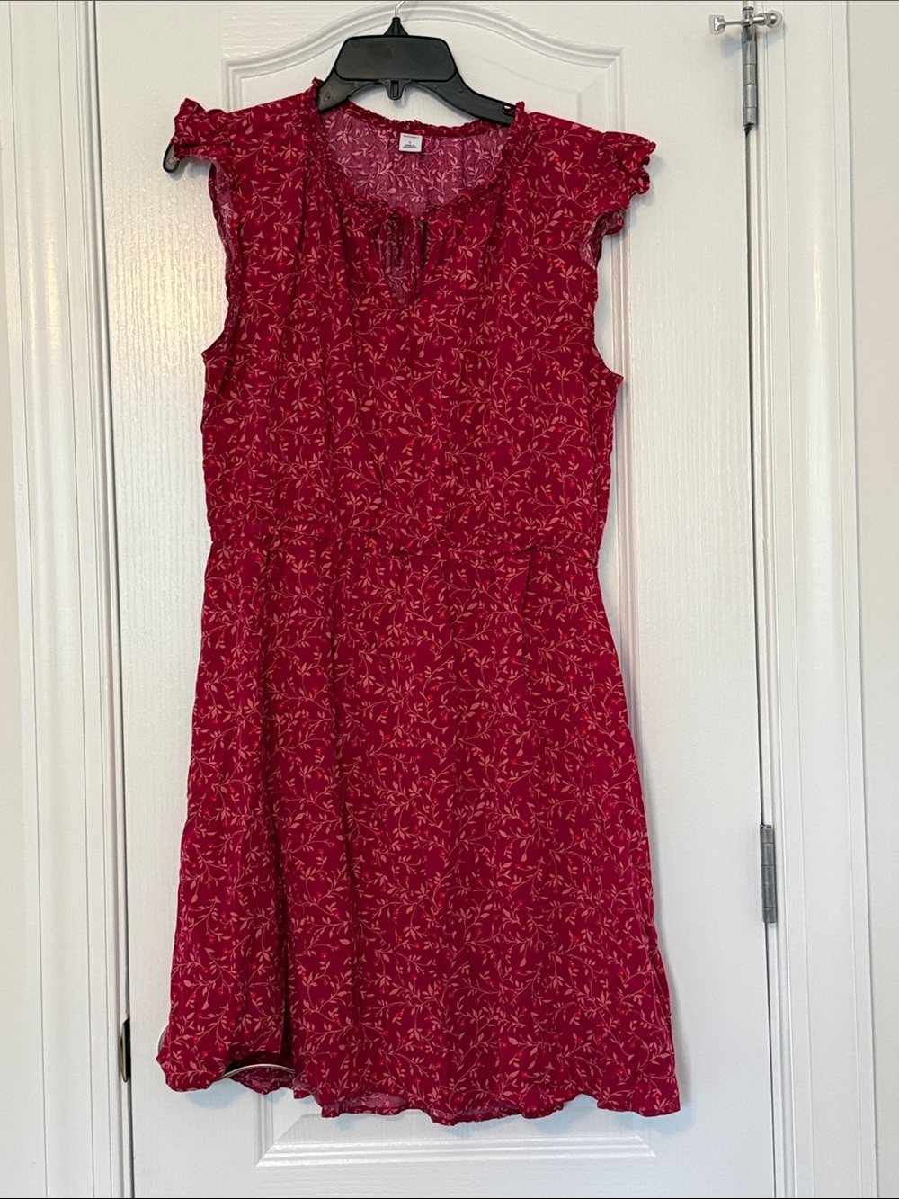 Old Navy Red Floral Midi Dress